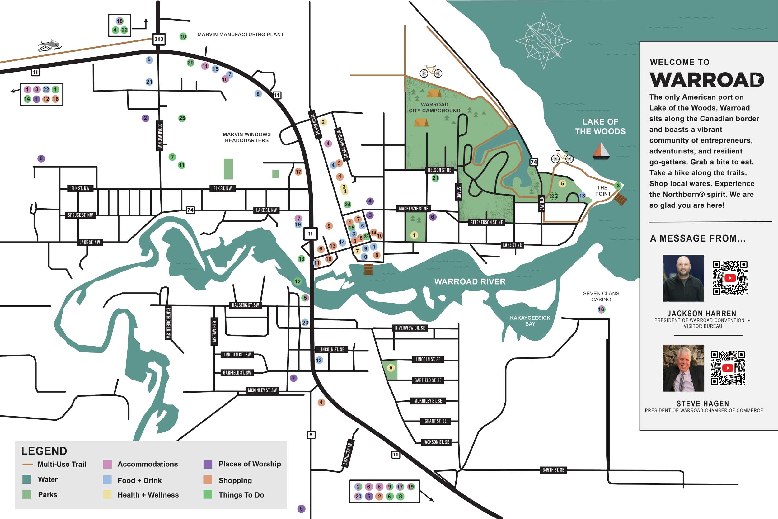 Directory Map 2024 Visit Warroad MN