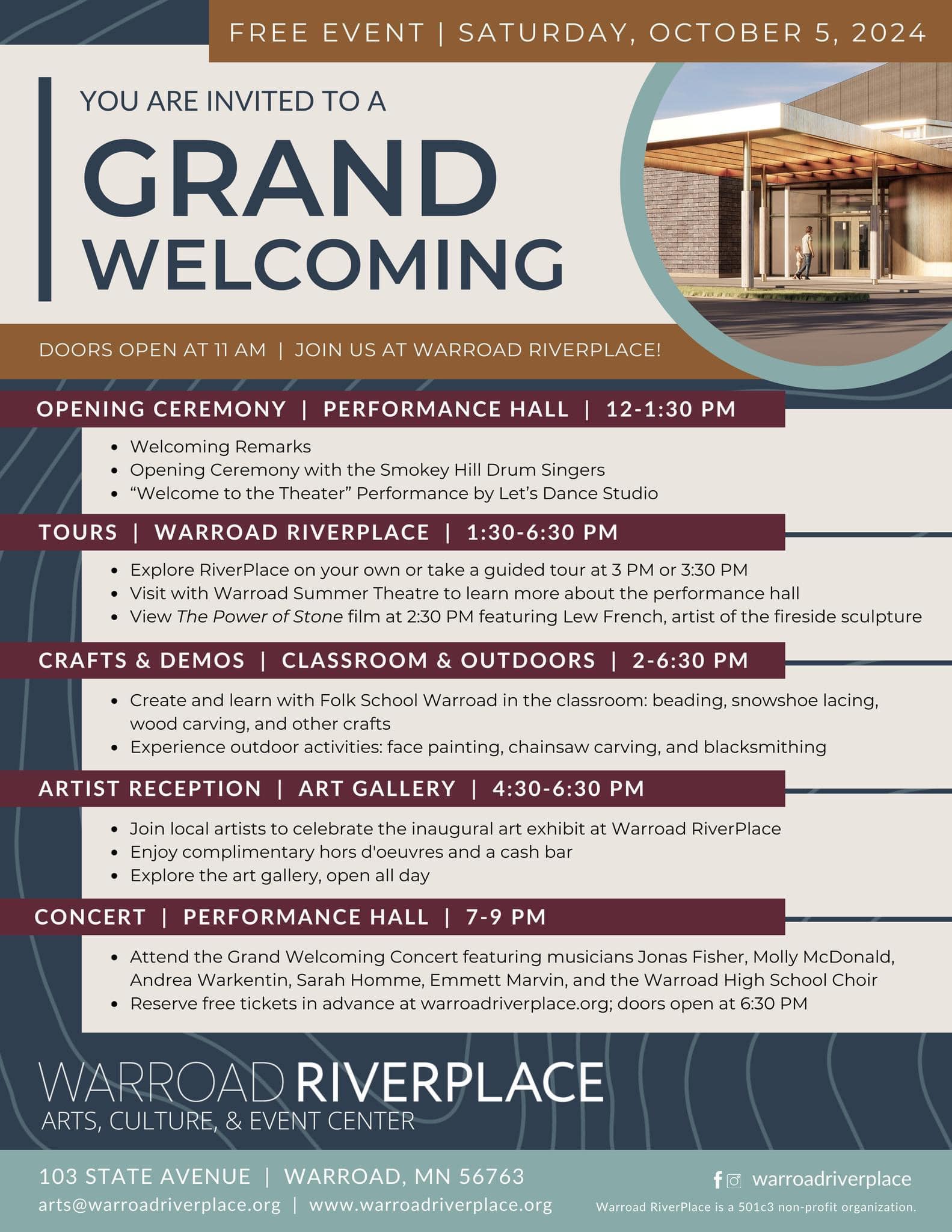 Grand Opening Warroad RiverPlace Oct. 5, 2024