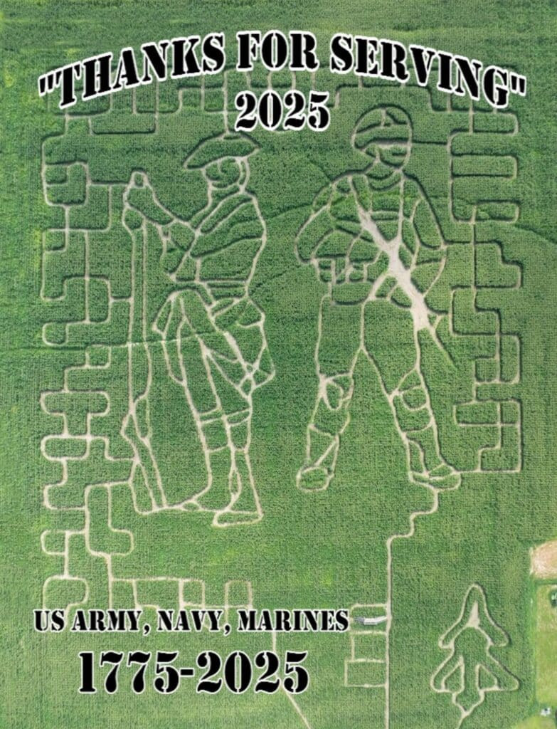 County Corn Maze theme is "Thanks for Serving"!